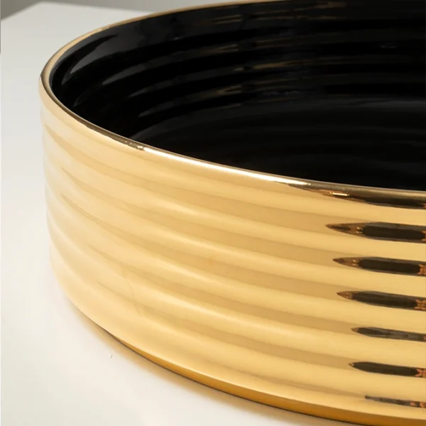 Ring Double Glossy black-glossy gold