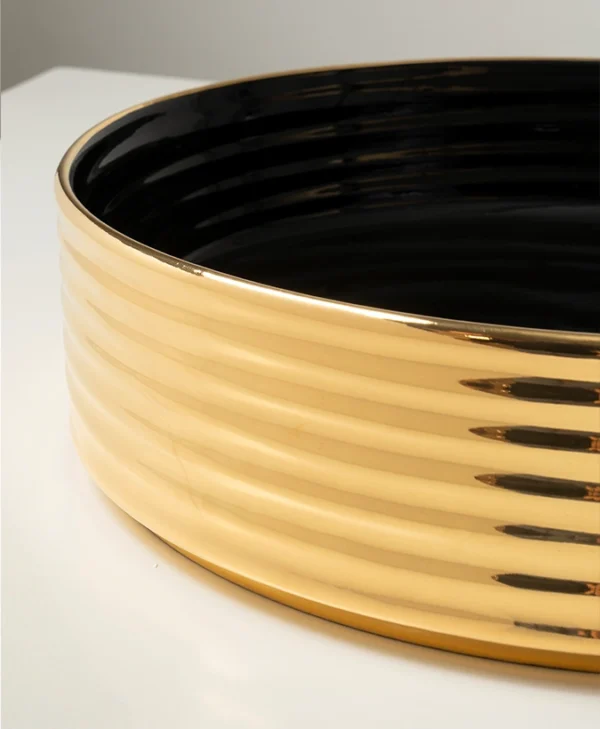 Ring Double Glossy black-glossy gold