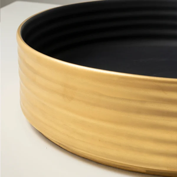 Terzofoco Ring Double Matt black-matt gold