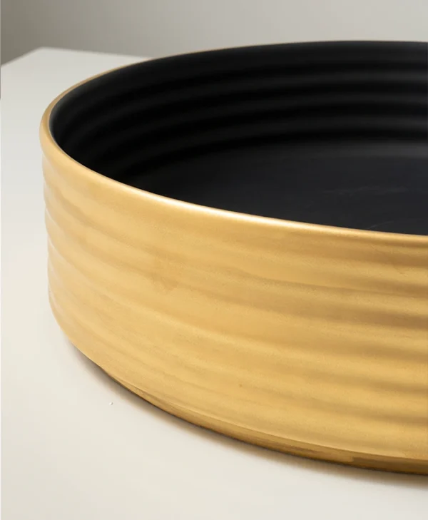 Terzofoco Ring Double Matt black-matt gold
