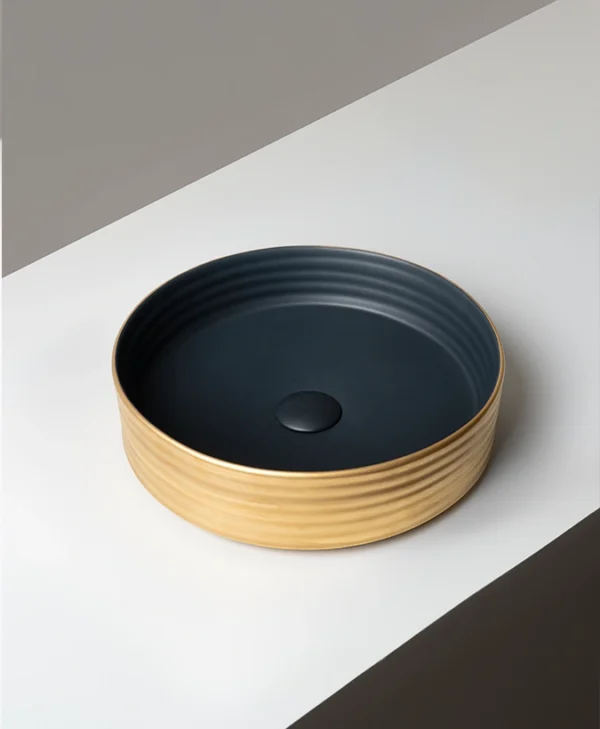 Terzofoco Ring Double Matt black-matt gold