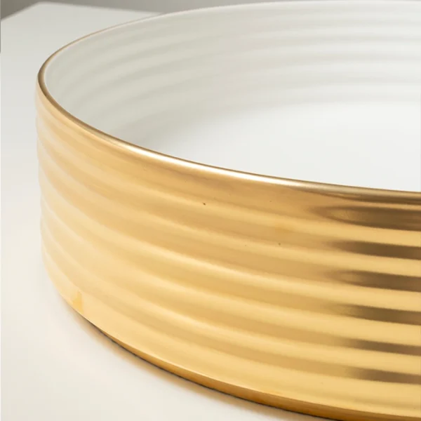 Ring Double Glossy white-glossy gold