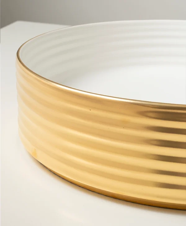 Ring Double Glossy white-glossy gold