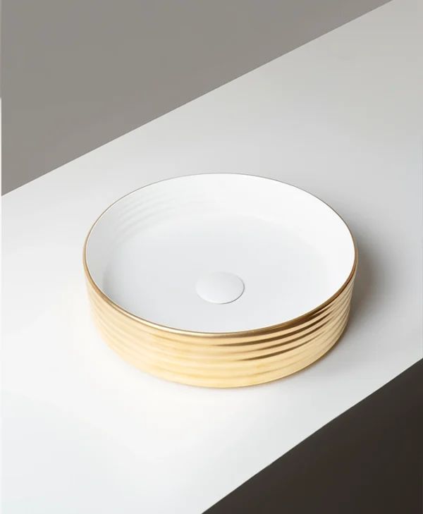 Ring Double Glossy white-glossy gold