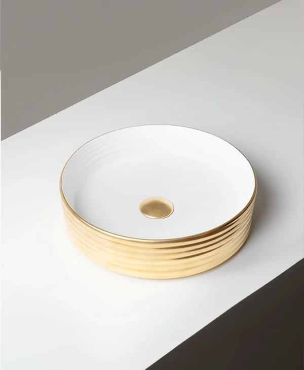 Ring Double Glossy white-glossy gold